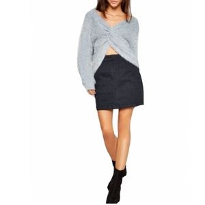 Sadie & Sage Soft Front Twist Sweater - Grey